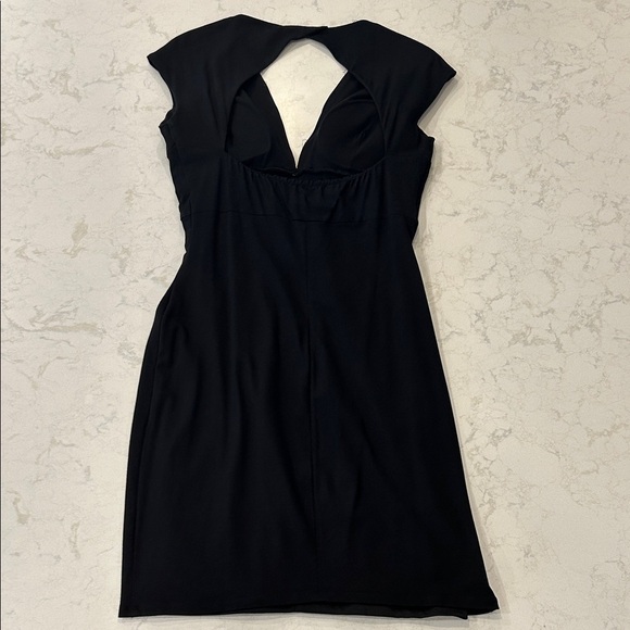 Cache Vintage Y2K Black Mini Stretch Dress with Ring Accent Women’s Large - Picture 9 of 15